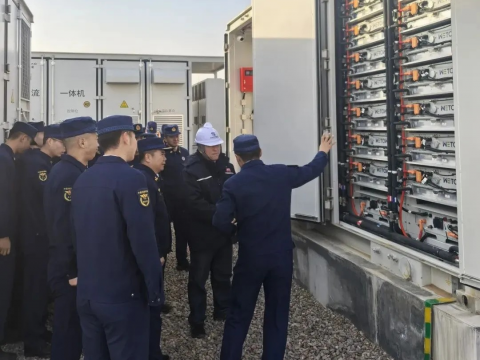 以练筑防！1066vip威尼斯电气盐池储能电站开展消防专项行动